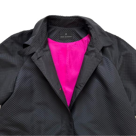 Jheri Richards Black Pink Lining Pockets Lightweight Jacket Coat Size 10 - Picture 13 of 15